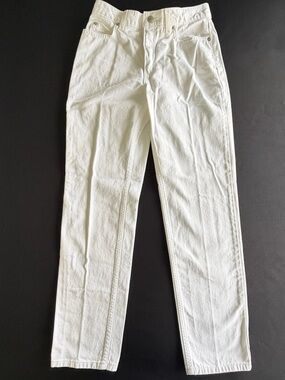 Lands' End White High Rise Straight Leg Jeans - Size 6 100% Cotton